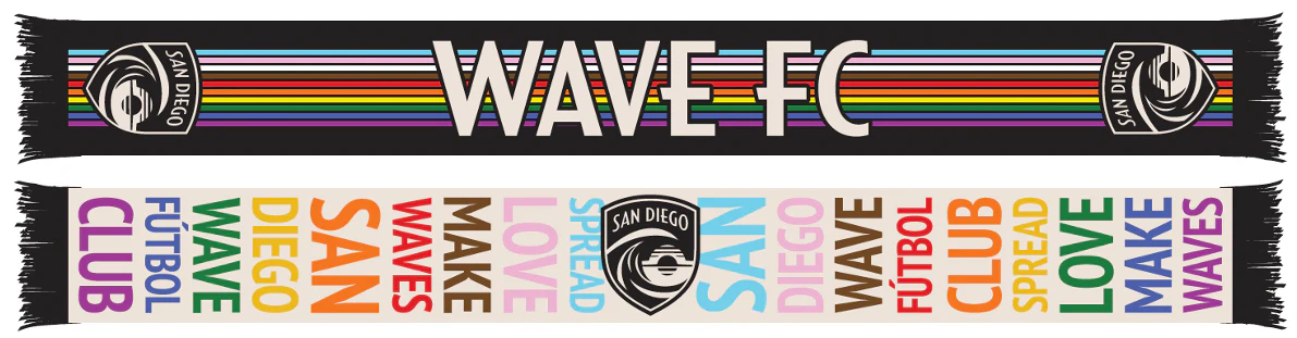 San Diego Wave FC Spread Love Make Waves 2025 Pride Summer Scarf - Image 3
